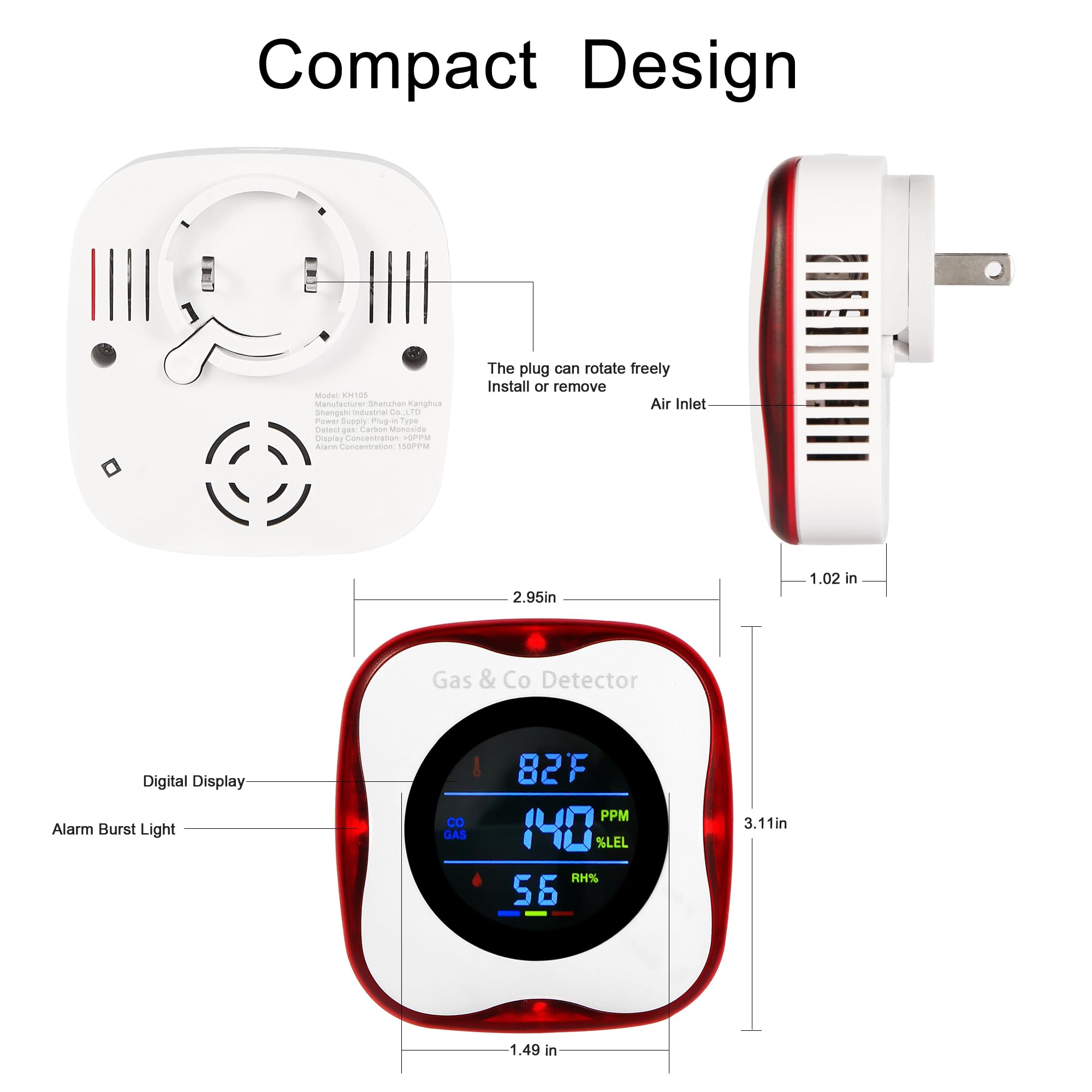 가스 및 일산화탄소 감지기 세트, 플러그형, 천연가스  - Co Detector Plug 리뷰 및 가격